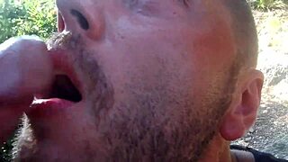 Mature Gay Cruising on Beach for Cumshots