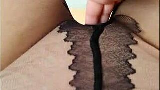 orgasm through pantyhose in outdoor solo cowgirl homemade squirting cum session with 18 19 yo softcore