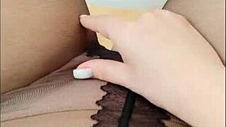 orgasm through pantyhose in outdoor solo cowgirl homemade squirting cum session with 18 19 yo softcore