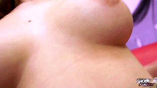 Look at those huge natural boobs bouncing as she rides the monster cock