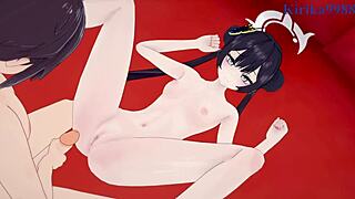 ryuuge kisaki and asagiri suou are having intense sex with creampie in blue archive