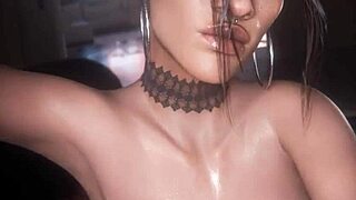 Panam, Judy, and Aurore in Cyberpunk 3some Blowjob and Cumshot