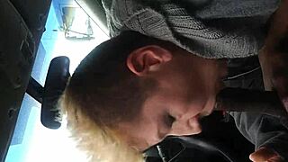 She's about to swallow a massive black nut deep throat