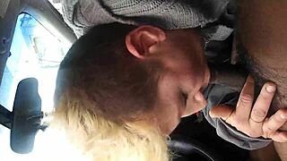 She's about to swallow a massive black nut deep throat