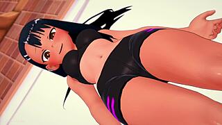 Nagatoro gets hot after sports, running handjobs in hentai version