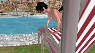 Animated 3D Lesbians DUCKING Hard From Behind