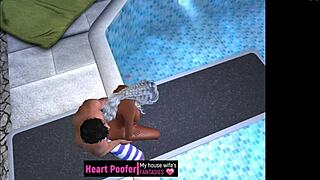 public pool jumping board scene two