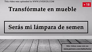 Transform into furniture, be my semen lamp in Spanish JOI game