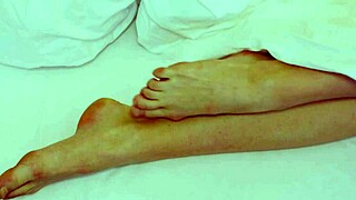 Sexy Coed Rebecca Masturbates Under Blanket