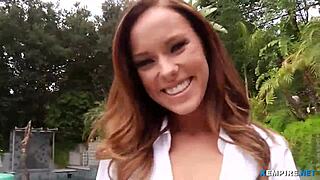 Beautiful woman gets facial with cum in a group sex scene