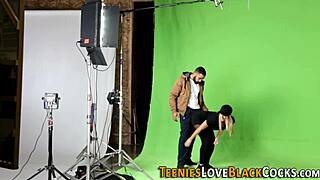 blonde teen bent over for huge black dick pounding