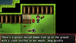 Damsel sucks premature ejaculating cock in harem hentai