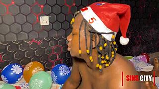Ebony Milf Gives Husband Christmas Ride!