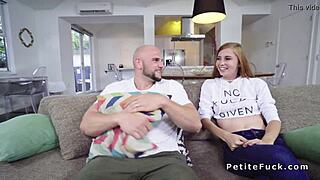 Petite Chestnut Blows And Fucks Huge Dick With Gagging And Choking