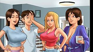 Neighbour Spies On Big Tits In Cheerleader Uniforms