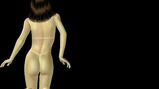 animated 3d cartoon girl gives sexy poses in many positions