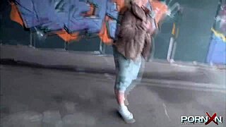 british blonde flashes in public