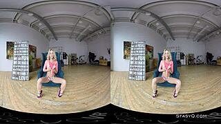 Lovely Blonde Amateur With Natural Tits Stripping in VR