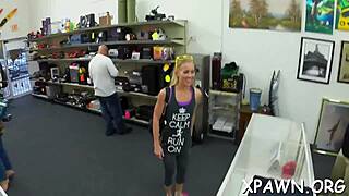 Amateurs engage in sex and fucking in shop