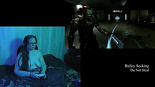 naked deadspace play through part 5 with big natural tits.