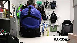 A housewife milf gets fucked hard in the office for stealing batteries