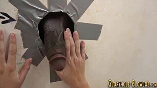 Gloryhole Slut Gets Facial from Monster Cock