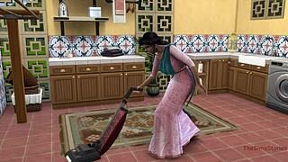 Stepson Fucks Stepmother Bent Over Washing Machine in Sims 4