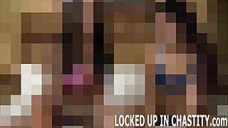 Femdom mistress binds and punishes submissive with chastity device and bondage toys in pov bdsm scene