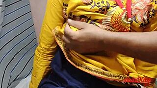 North Indian Babe Fucked in Yellow Salwar with Assfucking, Group Handjob, Webcam Blowjob