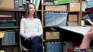 Redhead Teen 18+ Shoplifter Caught Red-Handed By Mall Cop