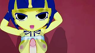 Ankha Rides Thick Cock Hard in Bedroom Scene