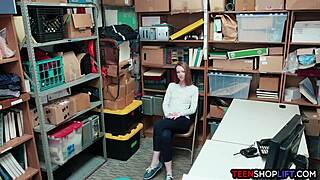 Redhead Teen 18+ Shoplifter Caught Red-Handed By Mall Cop