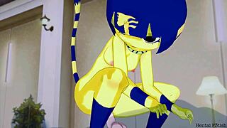 Ankha Rides Thick Cock Hard in Bedroom Scene