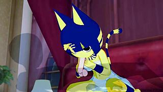 Ankha Rides Thick Cock Hard in Bedroom Scene