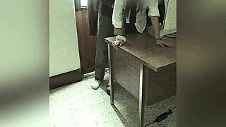 Camera Records Teacher And Student In School Office