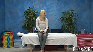 Erection pops up during a steamy massage!