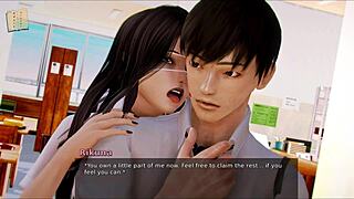 Big Tits Brunette in College Hentai Cartoon Gets Ass Fucked