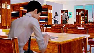 Big Tits Brunette in College Hentai Cartoon Gets Ass Fucked