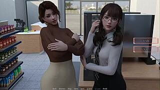 She gives me a handjob behind the counter