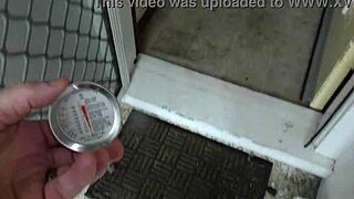 kiwi milf slut takes temperature probe after master checks meat