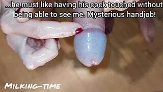 Edging Sensitive Glans for 20 Minutes with Oiled Handjob from 3 Angles