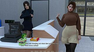 She gives me a handjob behind the counter