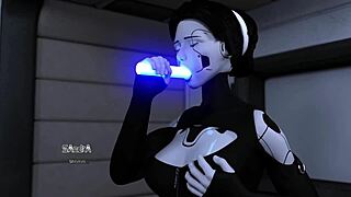 Hot Blonde AI Sex Robot Girl and Sexy Redhead Perform Intense Face Fuck Blowjob Compilation with Monster Cock.