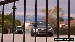 Teenfidelity features Aubrey Sinclair in intense scene with facial.