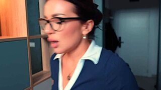 A beautiful teacher finds a student masturbating to her pictures