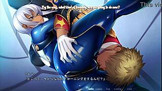 english subbed anime scene with big breasted soldier