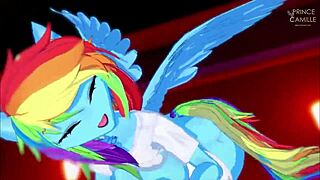 rainbow dash craves riding after mutual groping in pony fantasy
