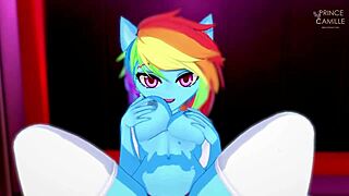 rainbow dash craves riding after mutual groping in pony fantasy