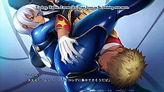 english subbed anime scene with big breasted soldier