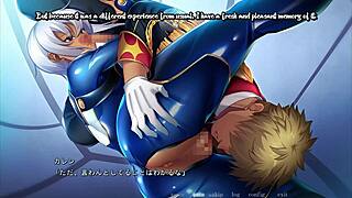 english subbed anime scene with big breasted soldier